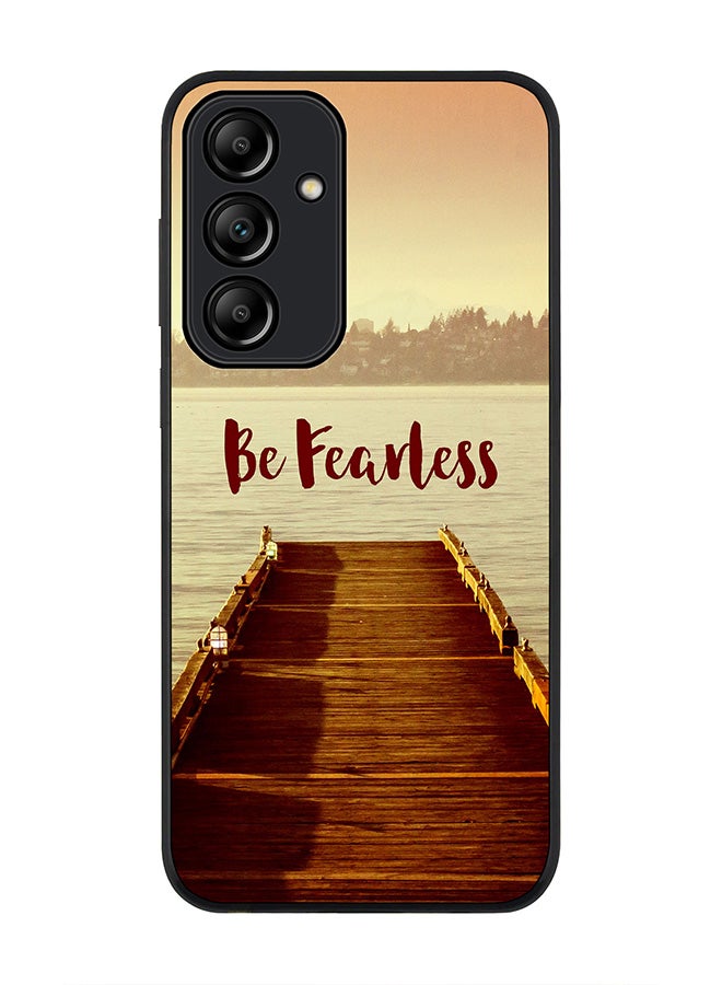 Stylizedd Rugged Black Edge Case for Samsung Galaxy A55, Slim fit Soft Case Flexible Rubber Edges Anti Drop TPU Gel Thin Cover -  Be Fearless - Image 1