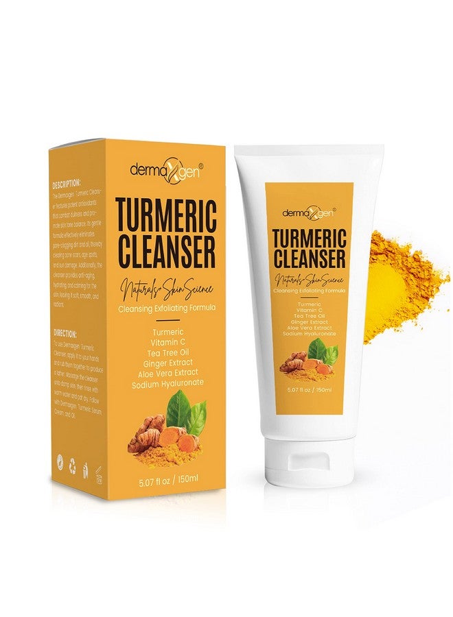 dermaxgen Turmeric Facial Cleanser Natural Anti Aging Exfoliating Nourish & Glowing Cleanser For Clearing Acne Scars Age Spots Sun Damage Discoloration 5 Oz - Image 1
