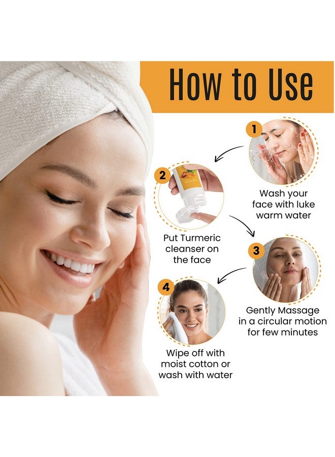 dermaxgen Turmeric Facial Cleanser Natural Anti Aging Exfoliating Nourish & Glowing Cleanser For Clearing Acne Scars Age Spots Sun Damage Discoloration 5 Oz - Image 5