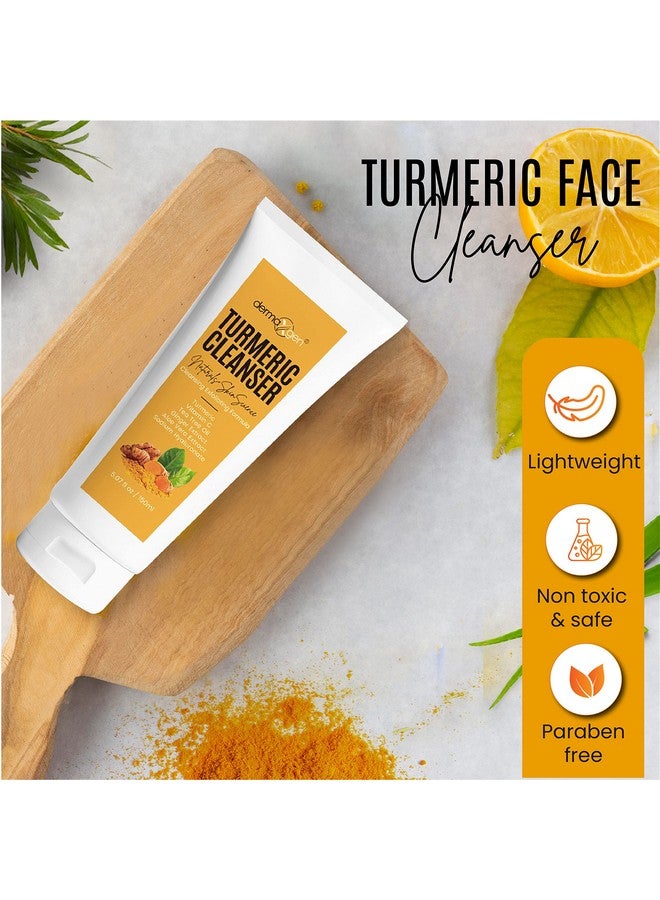dermaxgen Turmeric Facial Cleanser Natural Anti Aging Exfoliating Nourish & Glowing Cleanser For Clearing Acne Scars Age Spots Sun Damage Discoloration 5 Oz - Image 3