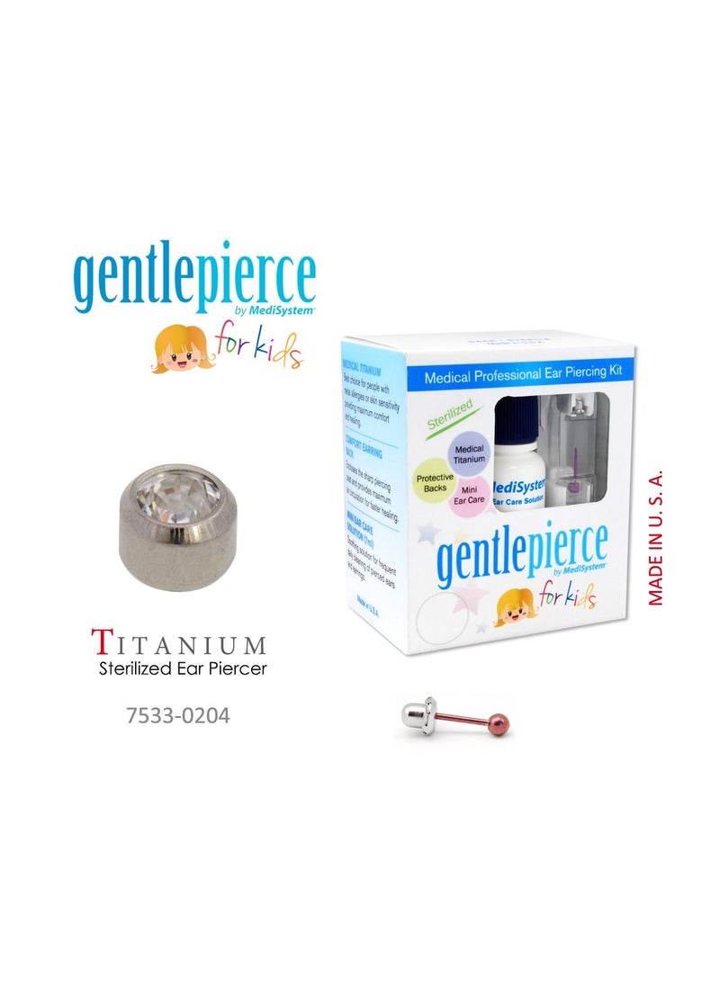 MediSystem Ear Piercing kit at Home Made from Titanium 3mm Crystal Bezel Made in USA  - Image 1