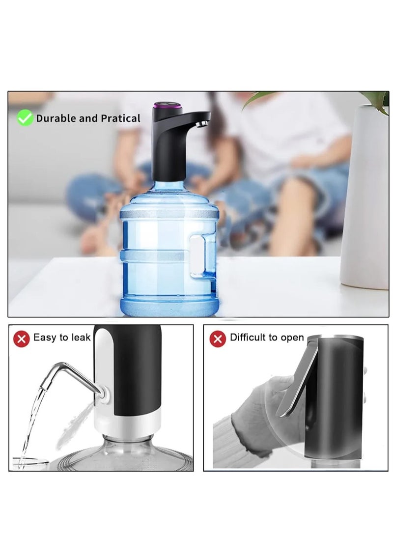 Water Dispenser Pump for 5 Gallon Bottle, Upgraded Quantitative Drinking Water Pump Portable USB Charging Electric Bottle Pump Multipurpose Dispenser for Home Camping for 2-5 Gallon Jugs  - Image 2