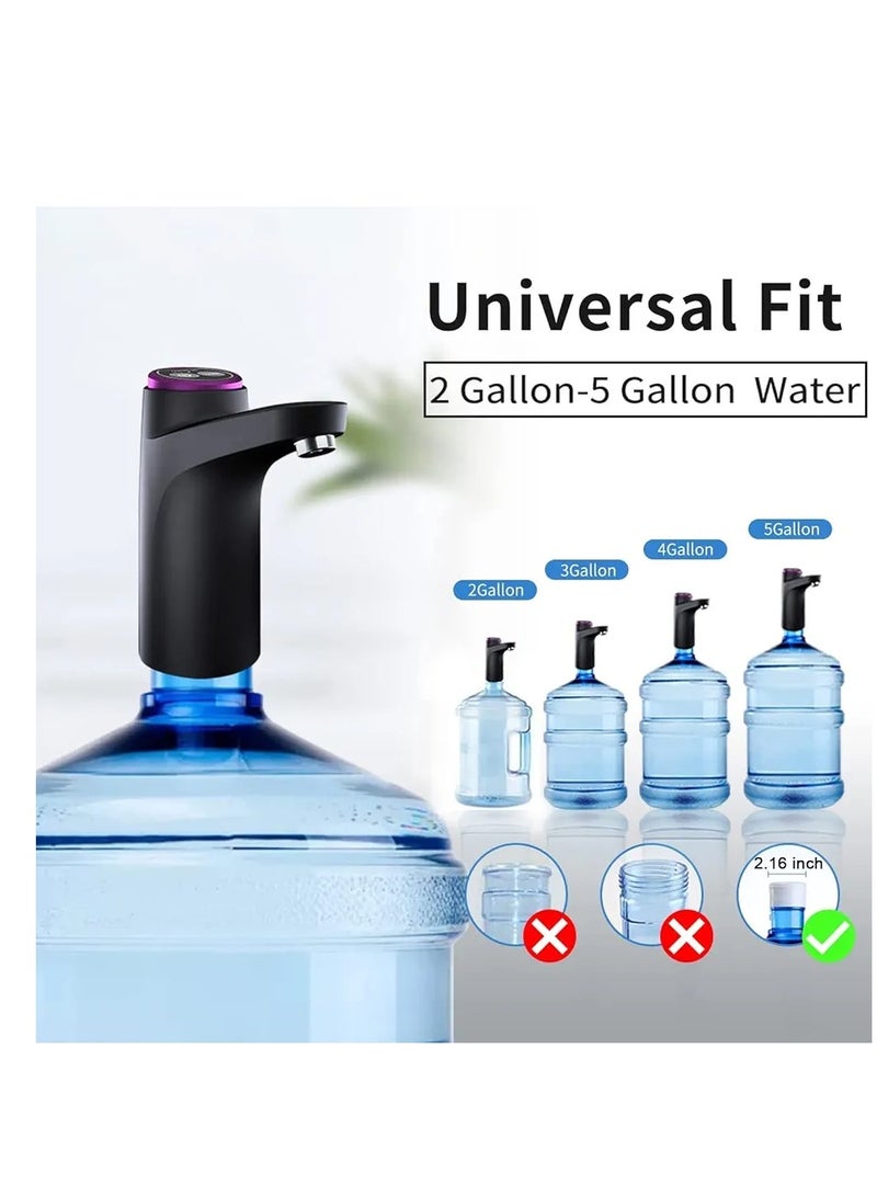 Water Dispenser Pump for 5 Gallon Bottle, Upgraded Quantitative Drinking Water Pump Portable USB Charging Electric Bottle Pump Multipurpose Dispenser for Home Camping for 2-5 Gallon Jugs  - Image 3