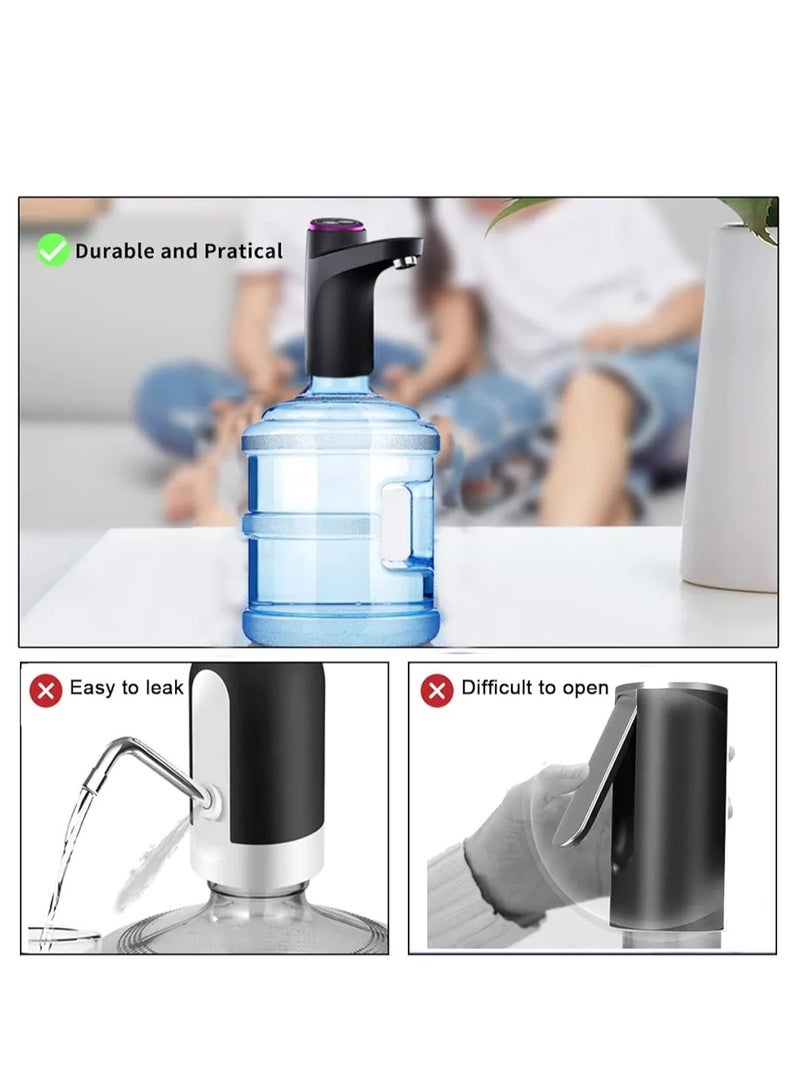 Water Dispenser Pump for 5 Gallon Bottle, Upgraded Quantitative Drinking Water Pump Portable USB Charging Electric Bottle Pump Multipurpose Dispenser for Home Camping for 2-5 Gallon Jugs  - Image 4