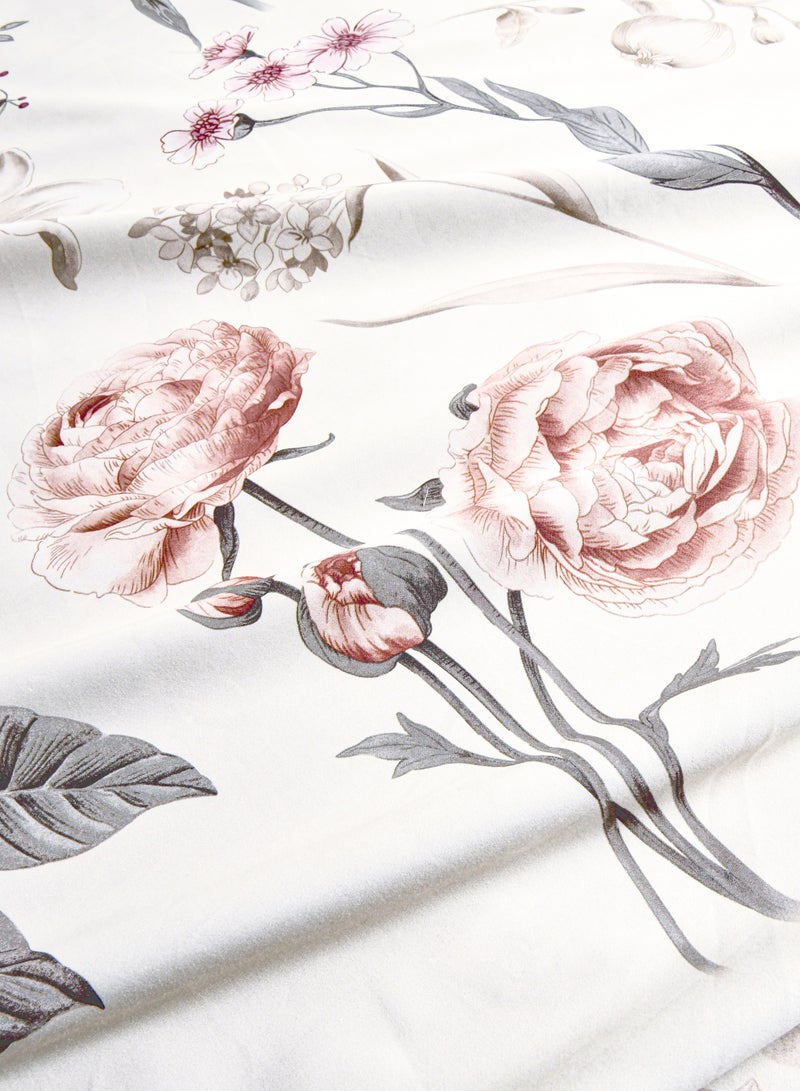 سيد المنسوجات المنزلية طقم لحاف ماستر هوم تكستيل قطن ساتين مزهر، يناسب سرير كينج 200 × 200 سم، مع حشوة قابلة للإزالة، 9 قطع مقاس كينج، 300 غرزة قطن ساتين، ناعم وجيد التهوية - Image 3