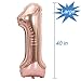 Tellpet Number 15 Balloons 15th Birthday Party Decorations Supplies Sign for Girls Rose Gold 40 Inch - Image 2