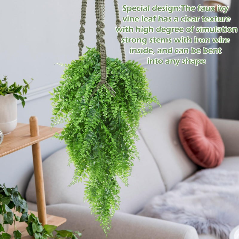 Hoteam 12 Pcs Artificial Hanging Plants Fake Ivy Vines With Fake Leaves For Living Room Decor Indoor Outdoor Decorations For Patio Artificial Plants Greenery For House Wall  No Basket (Assorted) - Image 3