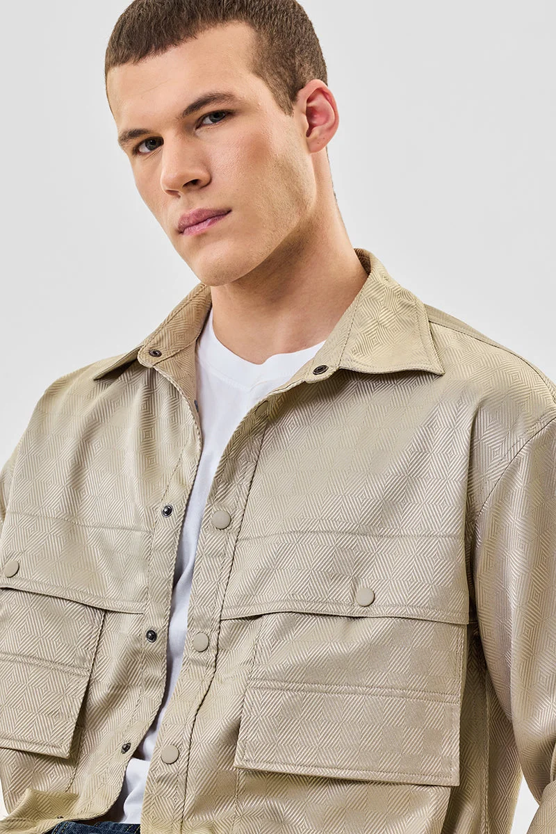 SNITCH Double Pocket Snap Button Oversized Shacket