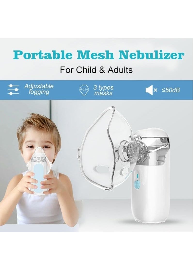 Generic Ultrasonic Mesh Nebulizer for children Men Women Mini Handheld Portable Steam Humidifier for home and travel White  - Image 2