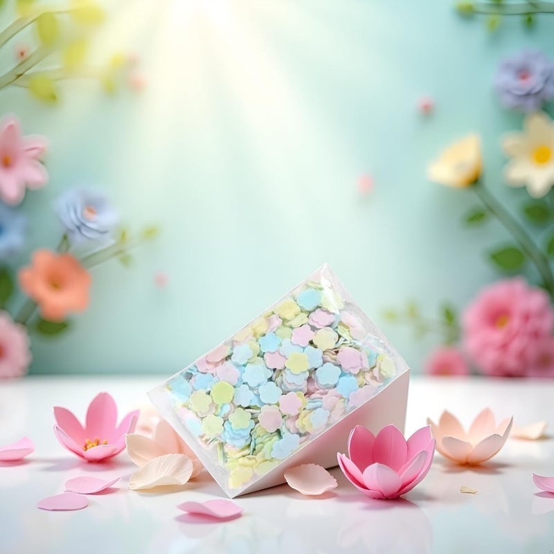 Mioaoa 1000 Sheets Floral Paper Soap Sheets, Colorful Flower Shape Portable Disposable Travel Hiking Washing Hand Bath Toiletry Portable Gentle Papers for Women Soap Fragrance - Image 1