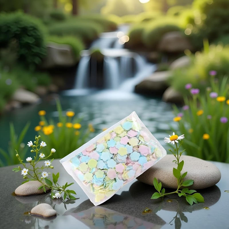 Mioaoa 1000 Sheets Floral Paper Soap Sheets, Colorful Flower Shape Portable Disposable Travel Hiking Washing Hand Bath Toiletry Portable Gentle Papers for Women Soap Fragrance - Image 3