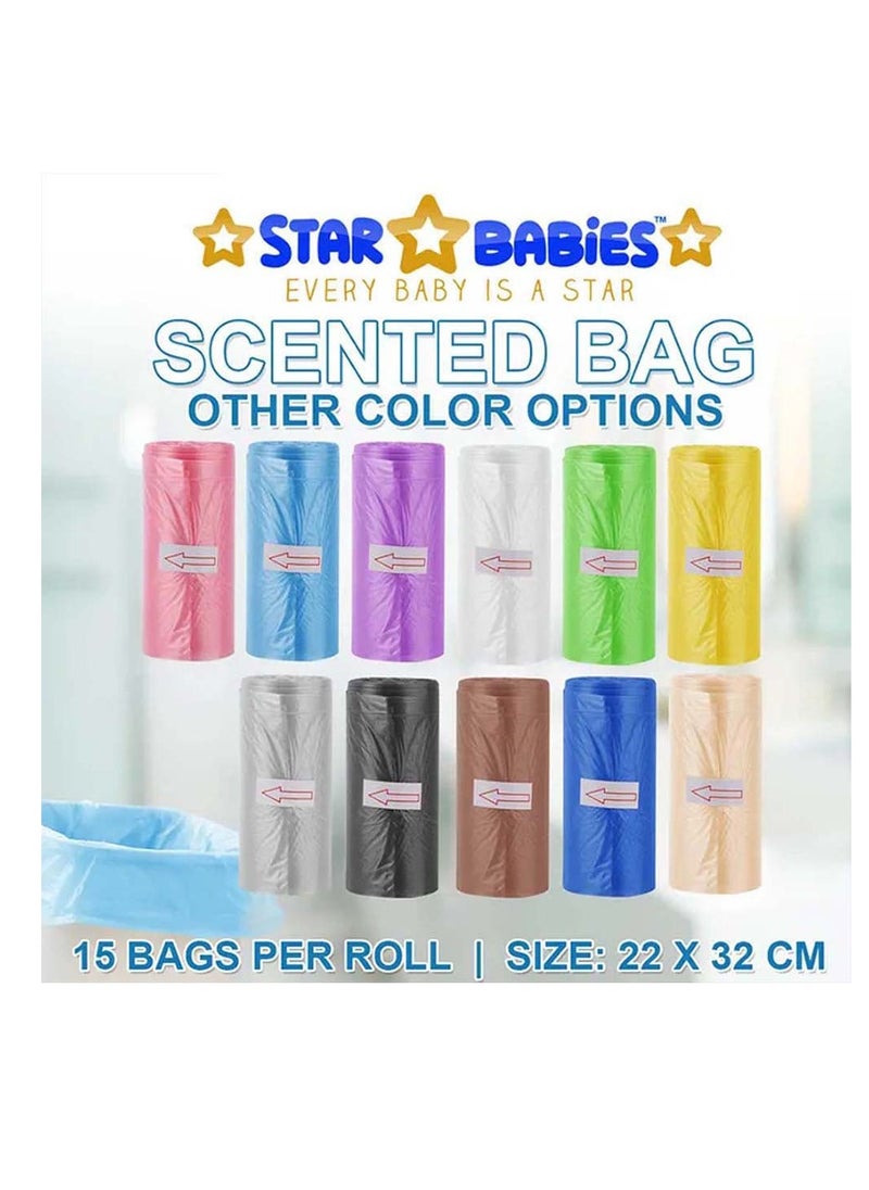 STAR BABiES Star Babies - Combo Pack of 2- Disposable Changing Mat Pack of 12 with Scented Bag (5 Pcs w/Dispenser) - White  - Image 4