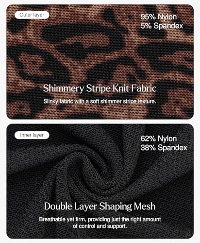 Popilush Leopard Print Dress Spaghetti Strap Mesh Ruched Mini Dresses with Built in Shapewear Going Out Outfits - Image 5