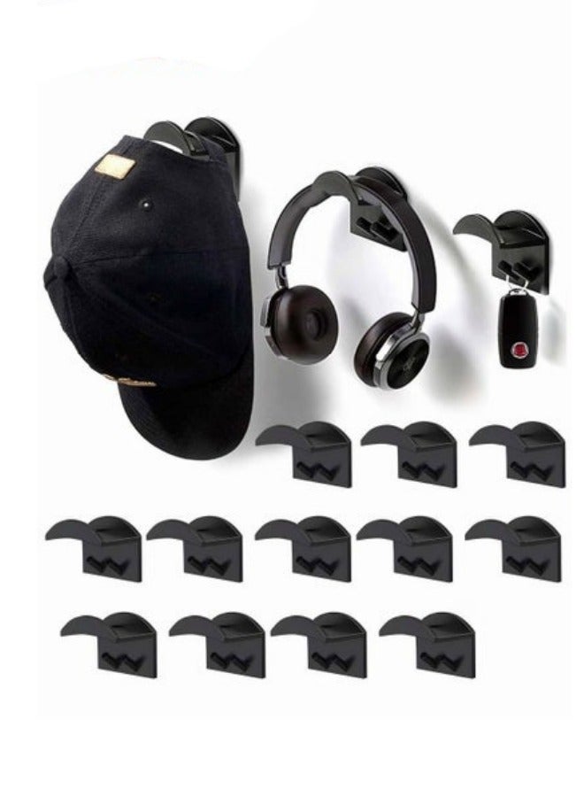 MIXDE 12-Piece Hat Rack For Wall,Hat Hook For Baseball Caps,Upgraded Adhesive Hat Holder  - Image 1