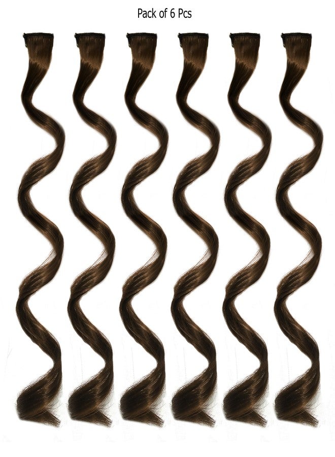 رابيدز فلو مجموعة رابيدز فلو® من 6 قطع من الشعر المجعد الملون/وصلات الشعر للنساء والفتيات، شعر طبيعي لإبراز الشعر (بني مجعد) - Image 5