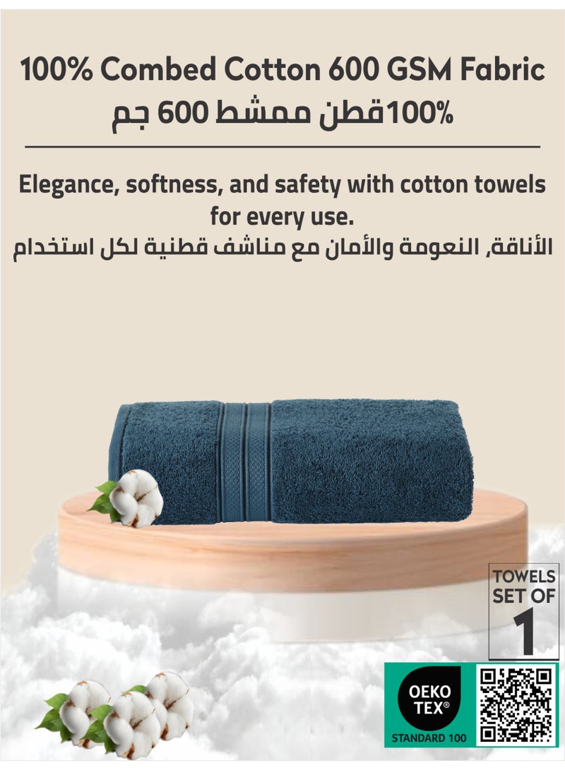 Donetella Premium 100 % Combed Cotton 1-Pcs Bath Towel(70 X 140 CM) 600 GSM Large Towel, Highly Absorbent, Quick Dry,Best Towel for Bathroom, Spa And Hotel - Image 3