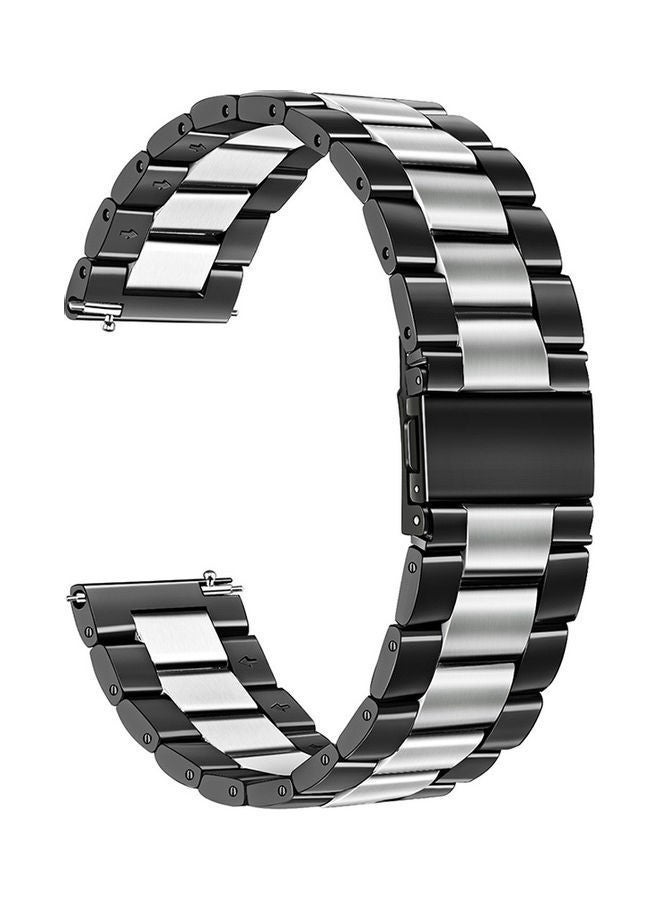 NIBEMINENT Replacement Stainless Steel Band For Huawei Watch GT 2/Honor Magicwatch 2 46mm Black/Silver - Image 1
