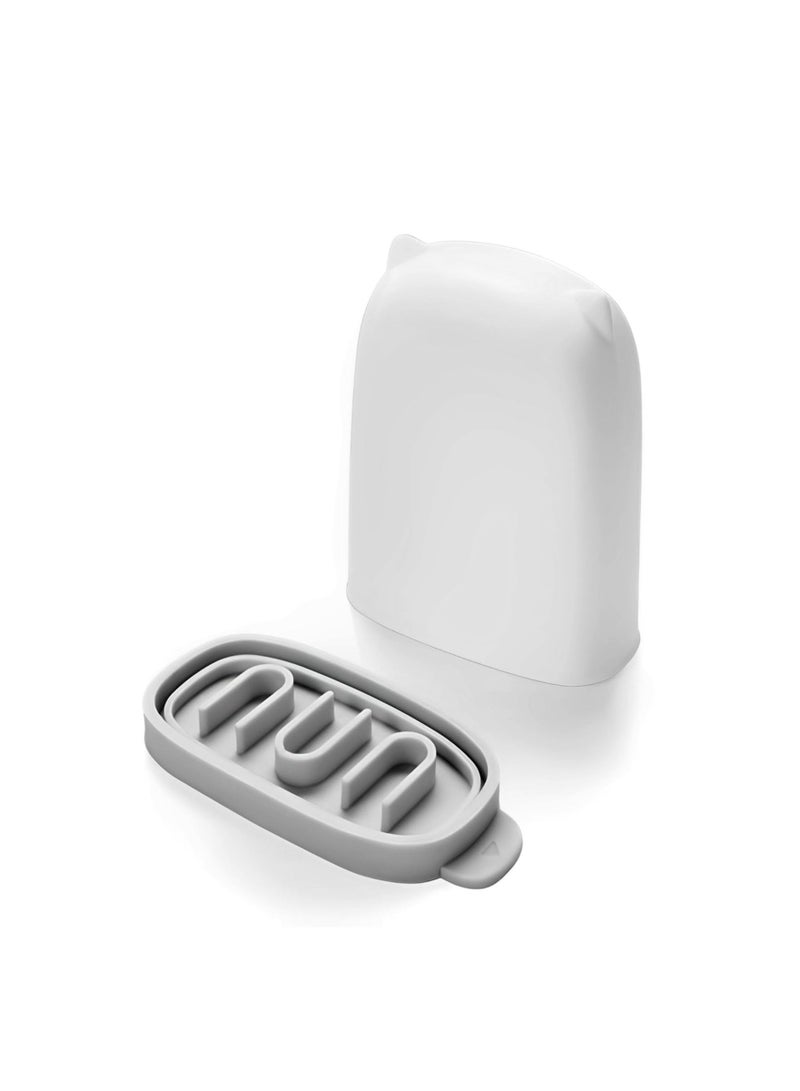نيبمينينت 2PCS Portable Soap Holders with Silicone Lid, White ABS Plastic Travel Holder Leak Proof Box Storage for Gym, Camping, Hiking, Vacation, Staying in a Hotel, or Traveling - Image 1