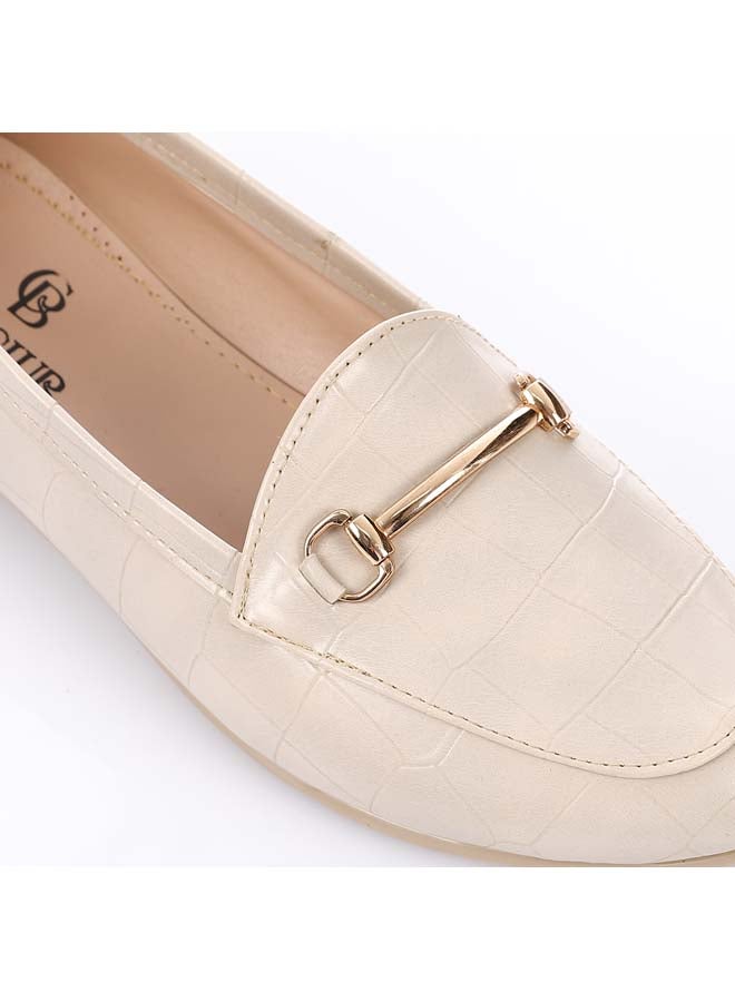 آيس كلوب باليه من الجلد بتأثير جلد التمساح باللون البيج من آيس كلوب - Image 5