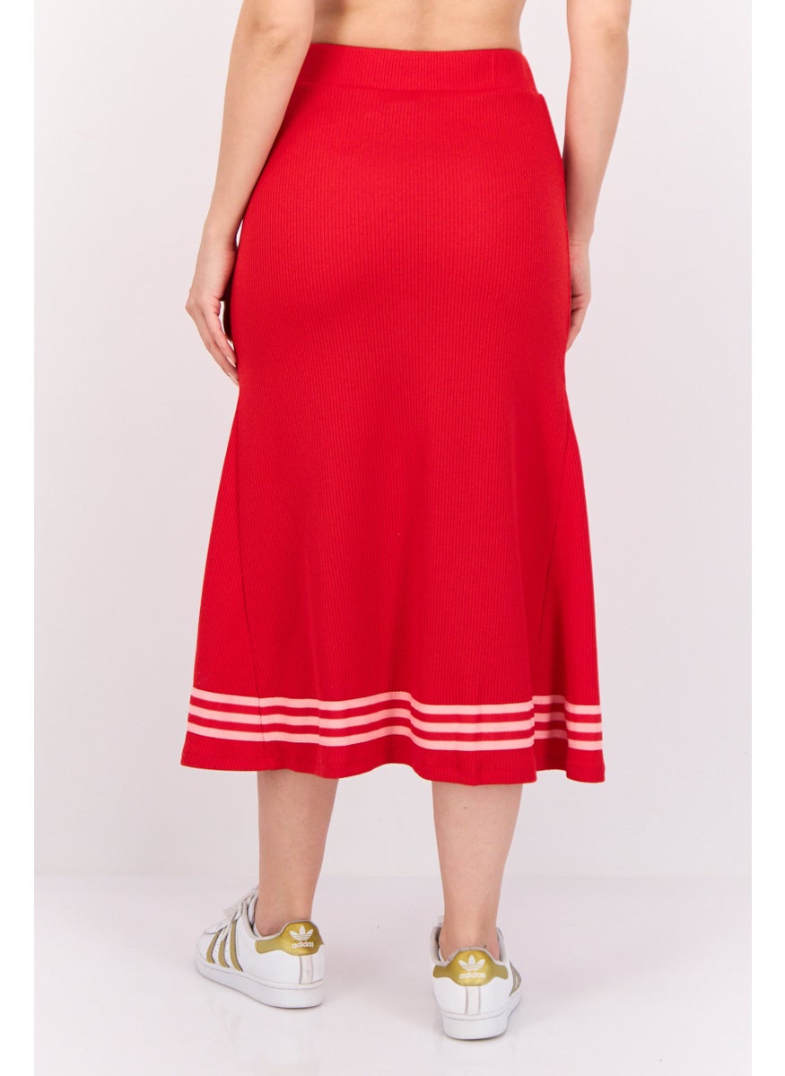 adidas Originals Women Sportswear Fit Outdoor Midi Skirts, Red  - Image 3