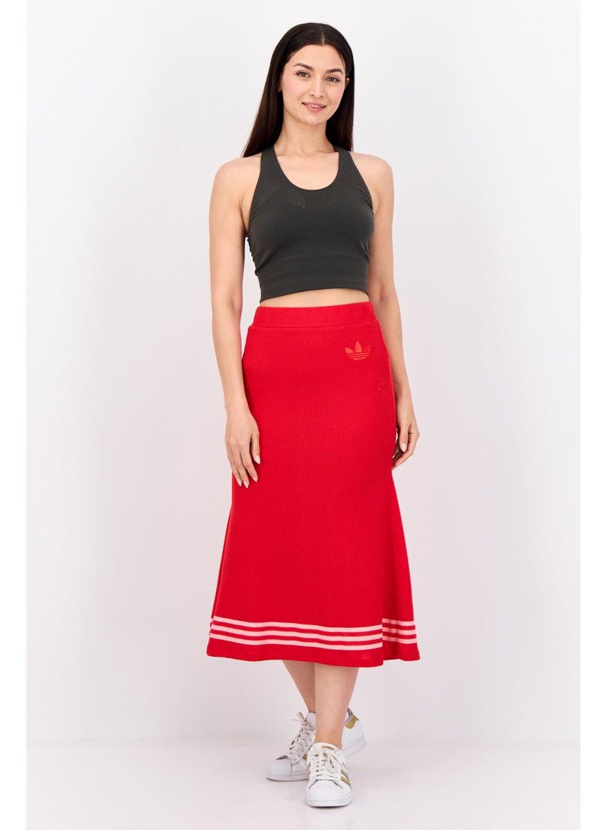 adidas Originals Women Sportswear Fit Outdoor Midi Skirts, Red  - Image 4