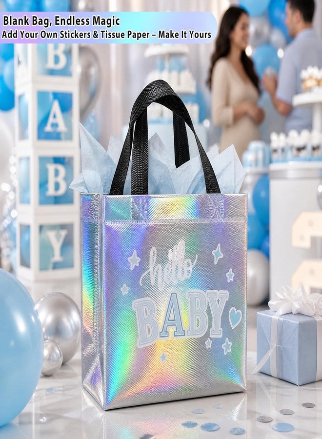 Catlovecorn 18 Pcs Small Iridescent Reusable Gift Bags with Handles, Non-Woven Goodie Bags 7.8"x7.8"x3.9", Rainbow Party Favor Bags for Birthday Wedding Bachelorette Baby Shower - Image 5