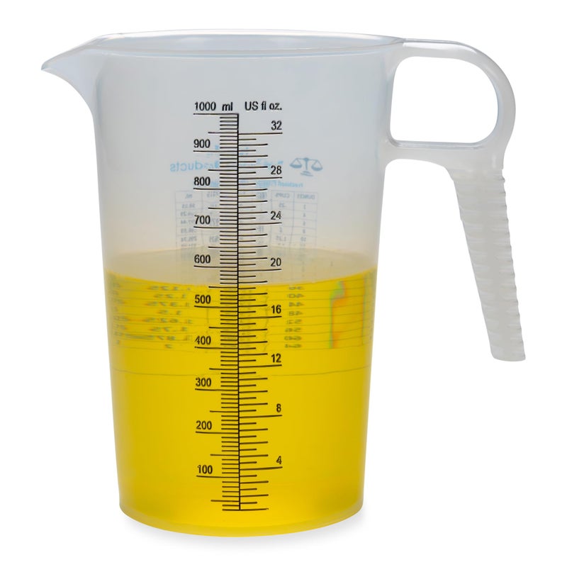Turnah 32oz (1 Quart) Measure Pitcher with Convenient Conversion Chart â€“ Extra Strong Food Grade â€“ Great for Cooking, Home Hobbies, Shop Oil and Fluids, Spa Chemicals with High Chemical Resistance by Turnah - Image 1