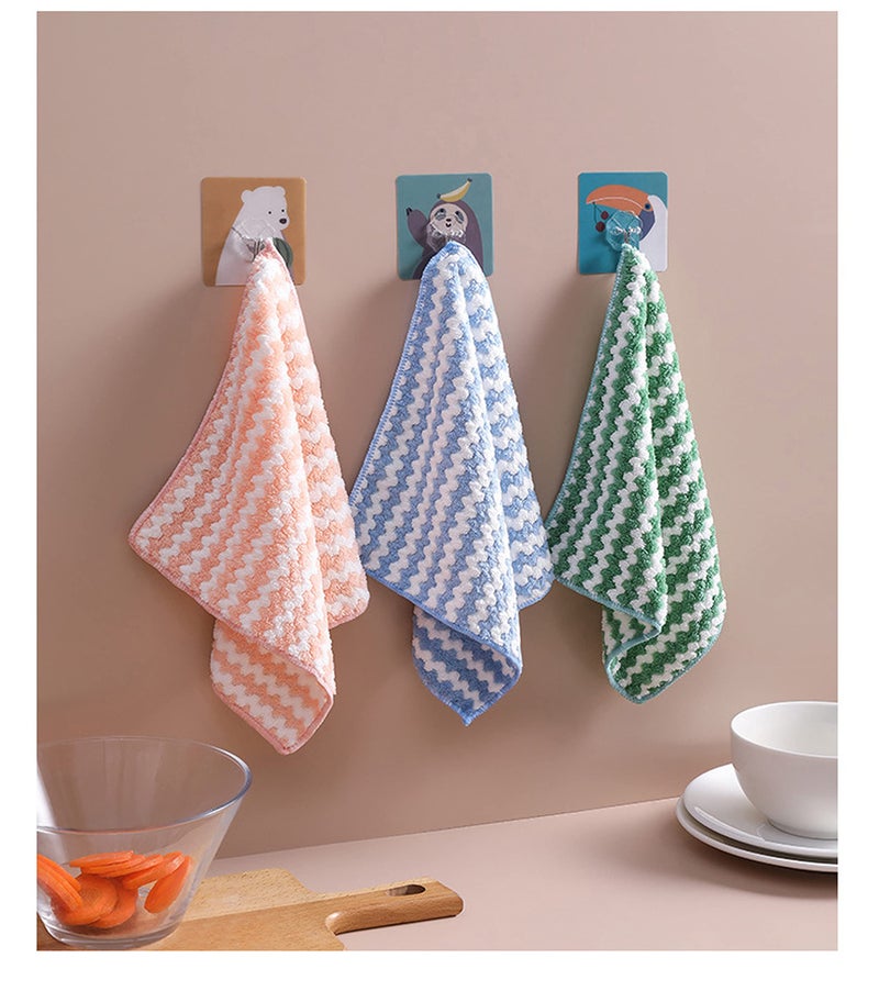 Orange Paper Microfiber Hanging Hand Towel/Sink Towel with Loop/Soft Velvet Absorbent Microfiber Cloth Towel (Pack of 3, Floral) - Image 1