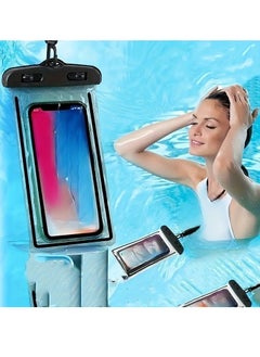 PAMEER Waterproof Phone Bag, Touch Screen Fluorescent Swimming Waterproof Phone Bag, Underwater Photography Phone Case, IPX68 Phone Pouch Cell Phone Case Fit for up to a Screen of 6.8 inches Samsung iPhone  - Image 1