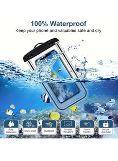 PAMEER Waterproof Phone Bag, Touch Screen Fluorescent Swimming Waterproof Phone Bag, Underwater Photography Phone Case, IPX68 Phone Pouch Cell Phone Case Fit for up to a Screen of 6.8 inches Samsung iPhone  - Image 2