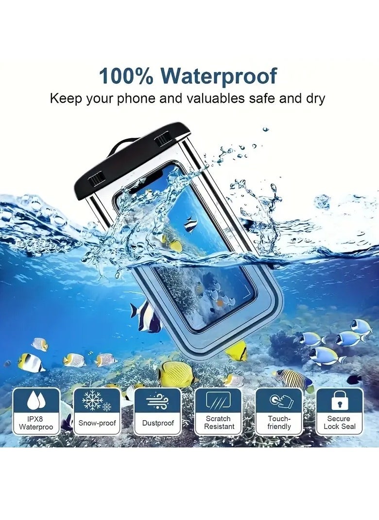 PAMEER Waterproof Phone Bag, Touch Screen Fluorescent Swimming Waterproof Phone Bag, Underwater Photography Phone Case, IPX68 Phone Pouch Cell Phone Case Fit for up to a Screen of 6.8 inches Samsung iPhone  - Image 2