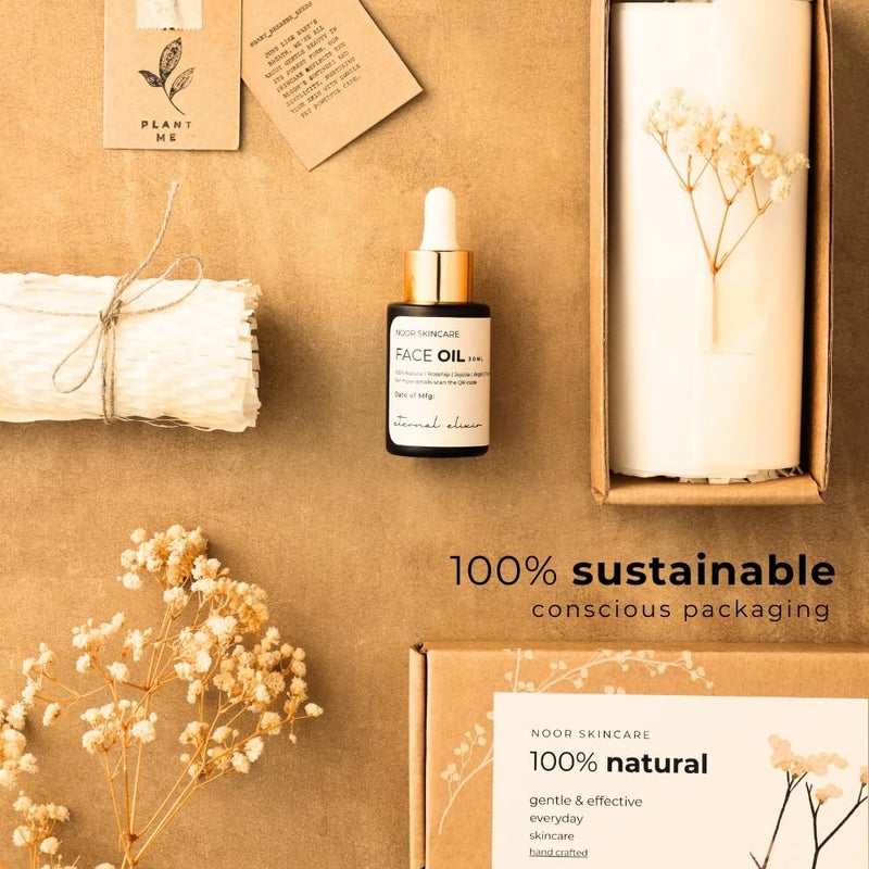 Noor Skincare Face Oil for Glowing Skin  Gua Sha Massage 100 Natural with Rosehip Jojoba Argan  Vitamin E Anti Aging Night Serum for Skin Tightening  Fine Lines WomenMen 30ml - Image 3