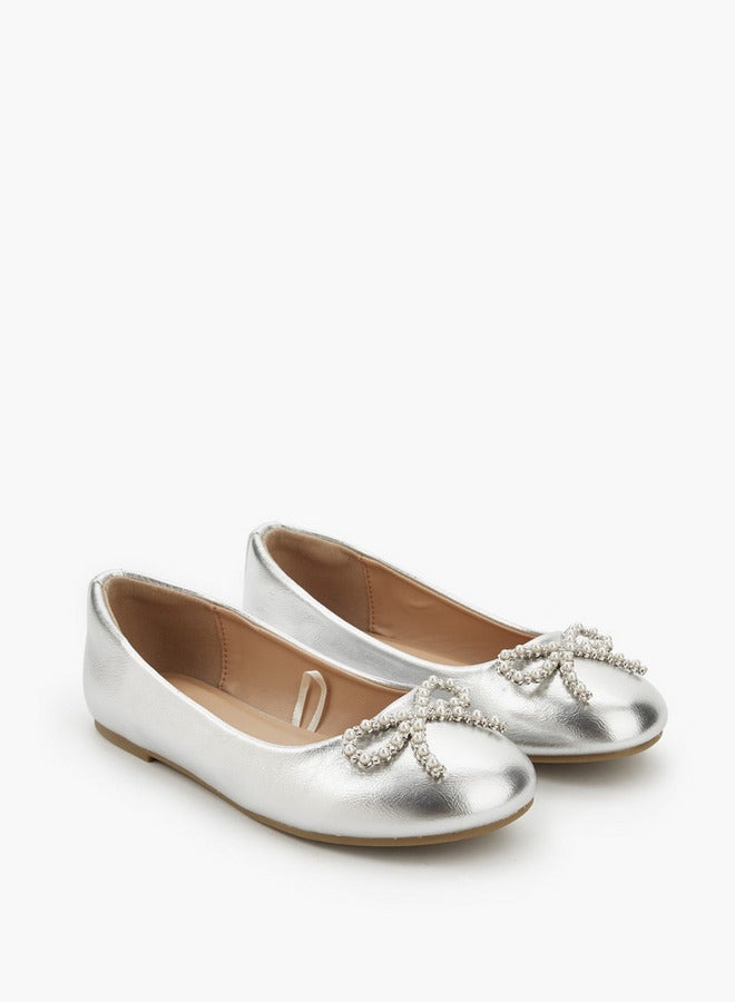 Celeste Girls Embellished Bow Ballerina Shoes Ramadan Collection - Image 3