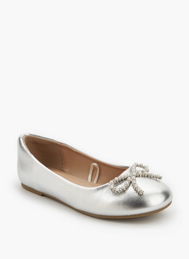 Celeste Girls Embellished Bow Ballerina Shoes Ramadan Collection - Image 1