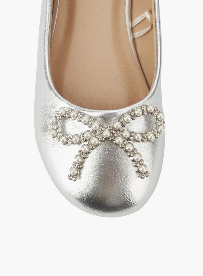 Celeste Girls Embellished Bow Ballerina Shoes Ramadan Collection - Image 4