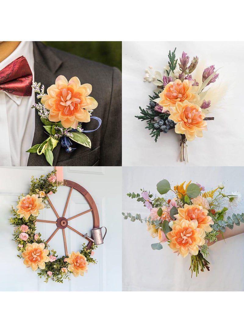 كاست ويف 6PCS Silk Chrysanthemums Daisy Mums Flowers, Artificial Fall Arrangement for Wedding, Home Party, Table Centerpieces Decor - Champagne - Image 5