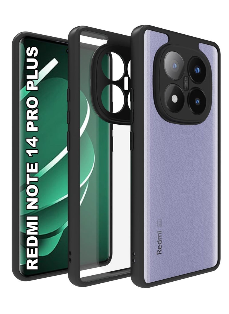 ماركة غير محددة - جراب حماية ممتص للصدمات لهاتف Xiaomi Redmi Note 14 Pro Plus 5G مصنوع من مادة TPU السيليكونية فائقة المتانة والآمنة للغاية مع حل مثالي للكاميرا (أسود) - Image 1