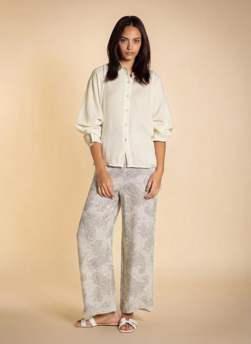 SHAPES LINEN BLEND SHIRT SET
