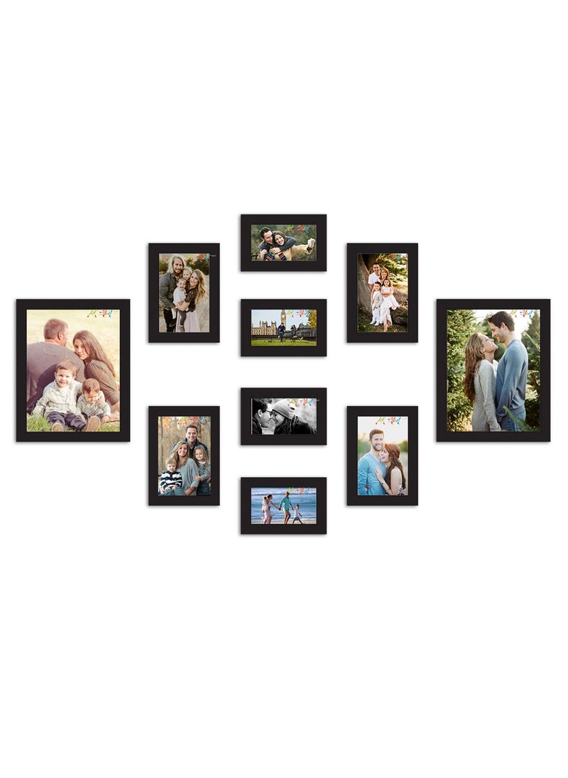 Art Street Art Street Synthetic Wood Wall Photo Frame (4 units: 5x7 inch, 4 units: 6x8 inch, 2 units: 8x10 inch, Black)  - Image 2