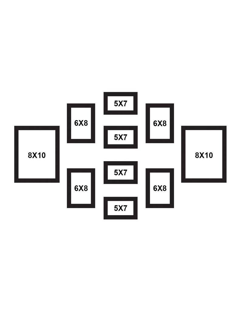Art Street Art Street Synthetic Wood Wall Photo Frame (4 units: 5x7 inch, 4 units: 6x8 inch, 2 units: 8x10 inch, Black)  - Image 3