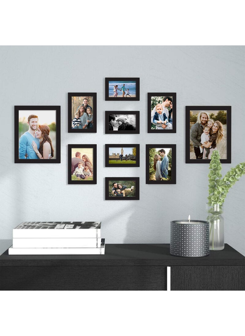 Art Street Art Street Synthetic Wood Wall Photo Frame (4 units: 5x7 inch, 4 units: 6x8 inch, 2 units: 8x10 inch, Black)  - Image 1