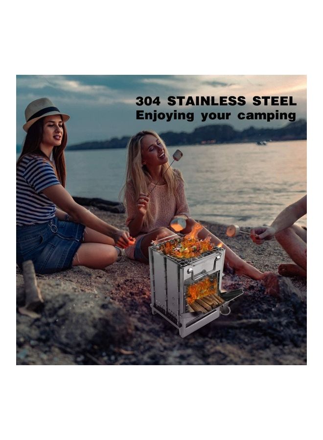 Loquat Potable Folding Stainless Steel Wood Burning Camp Stove - Image 2