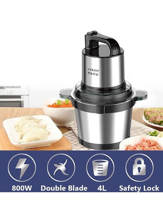 سوكاني مطحنة وقطاعة بهيكل فولاذي سعة 4 لتر بقوة 800 وات من سوكاني، موديل SK-7028 - Image 2