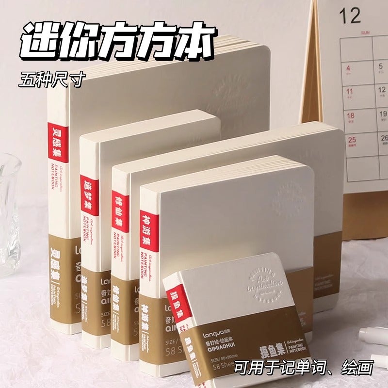 Painting Notebook Square High-Value Blank Hand Ledger Portable Notepad Watercolor Marker Pen Painting Book - Image 2