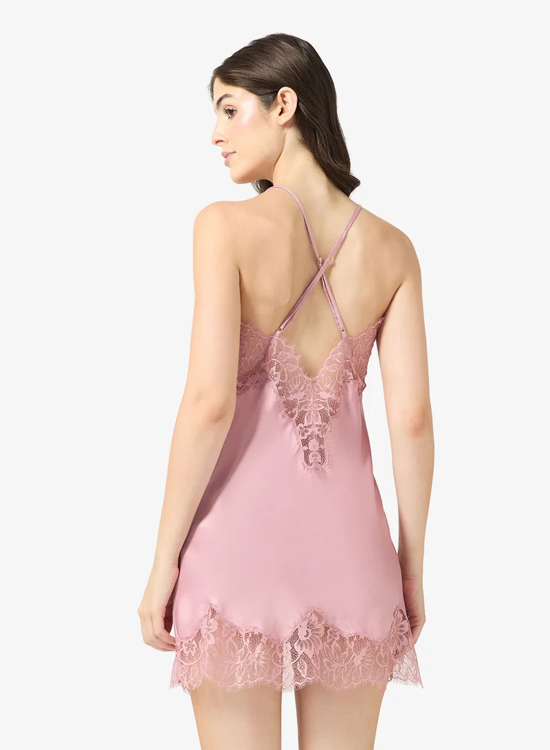 هانك مولر قمصان نوم ساتان دانتيل فاليري