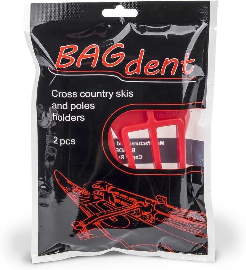 Bagdent Cross Country Skis and Poles Holder – 1 Pair, Universal Nordic Ski Pole Carrier (Red) - Image 3
