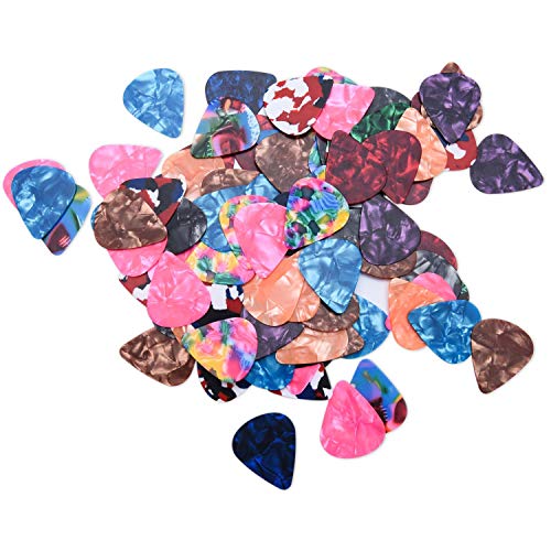 MUSTANG Stylish Colorful Celluloid Guitar Picks Plectrums for Guitar, Ukulele 0.46mm Pack of 12 - Image 2