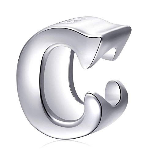 SOUKISS Alphabet Charms Authentic 925 Sterling Silver Letter Initial A-z Alphabet Beads for Christmas Mothers Gifts (C) - Image 1