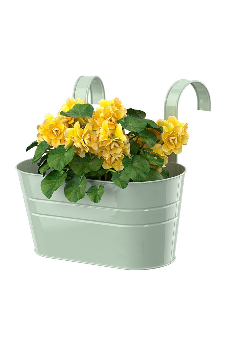 SYOSI Hanging Plant Pots Double-Hook Flower Pots Metal Garden Hanging Planters Outdoor wall Over Fence Home Balcony Decoration - Image 1