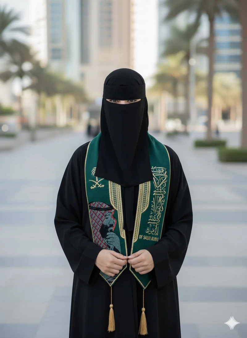 IKKXA Luxury Embroidered National Day Scarf IKN19 Green